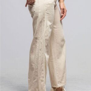 Cambio Palazzo Cropped Jean In Off White